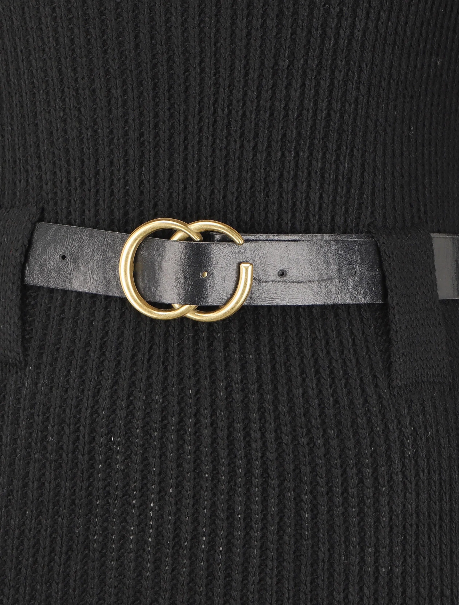Trui-jurk met opstaande kraag - Zwart - Image 3