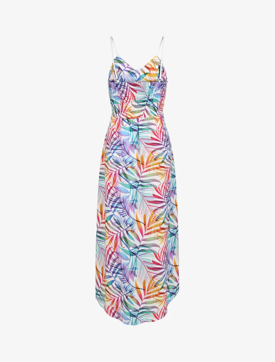 Trompe-l'oeil jumpsuit met tropische bladeren print - Wit - Image 2