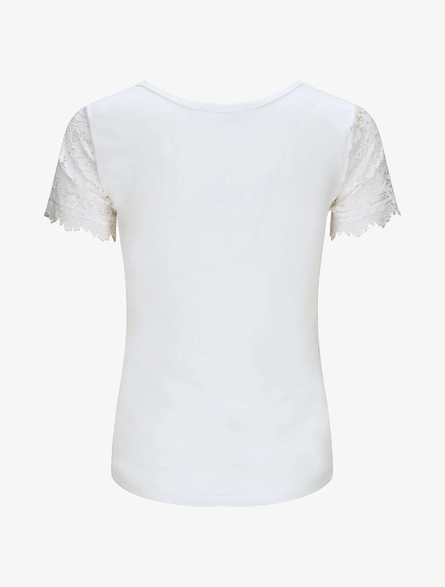 Top van tule en kant - Wit - Image 3