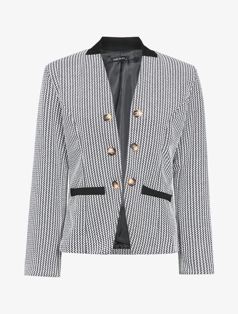 Tweed jasje - Zwart/wit - Image 2