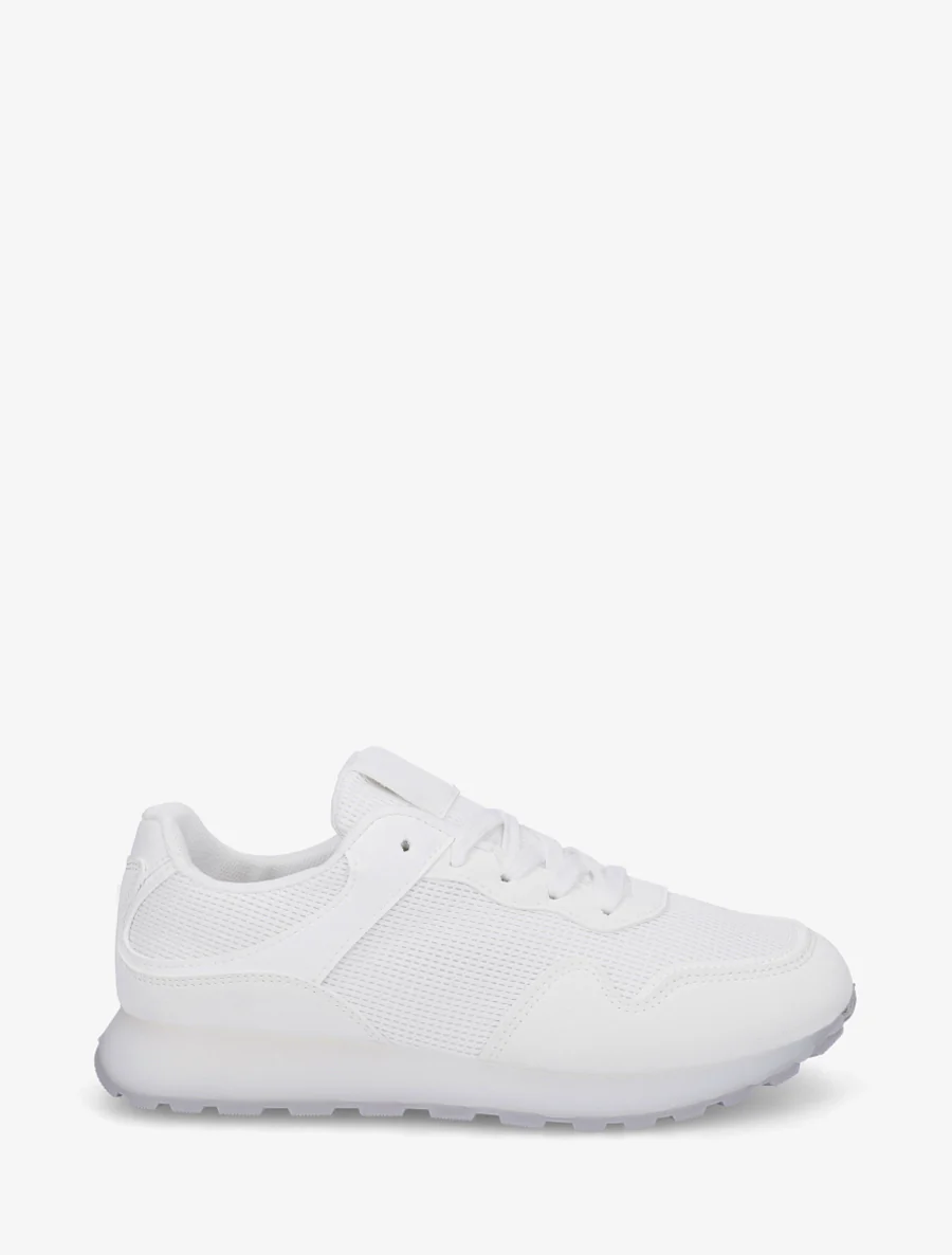 Tweedelige sneakers met dikke zool - Wit