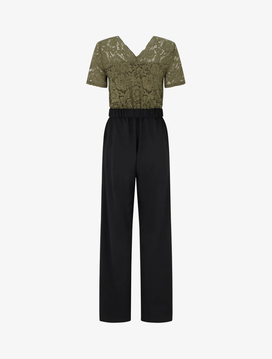 Tweekleurige en tweemateriaal combinatie - Kaki - Image 2