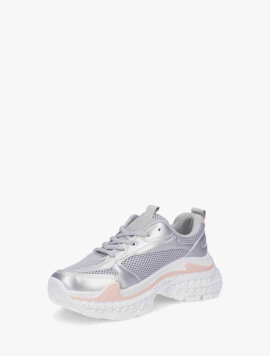 Tweekleurige sneakers met een gestructureerde zool - Geld - Image 3