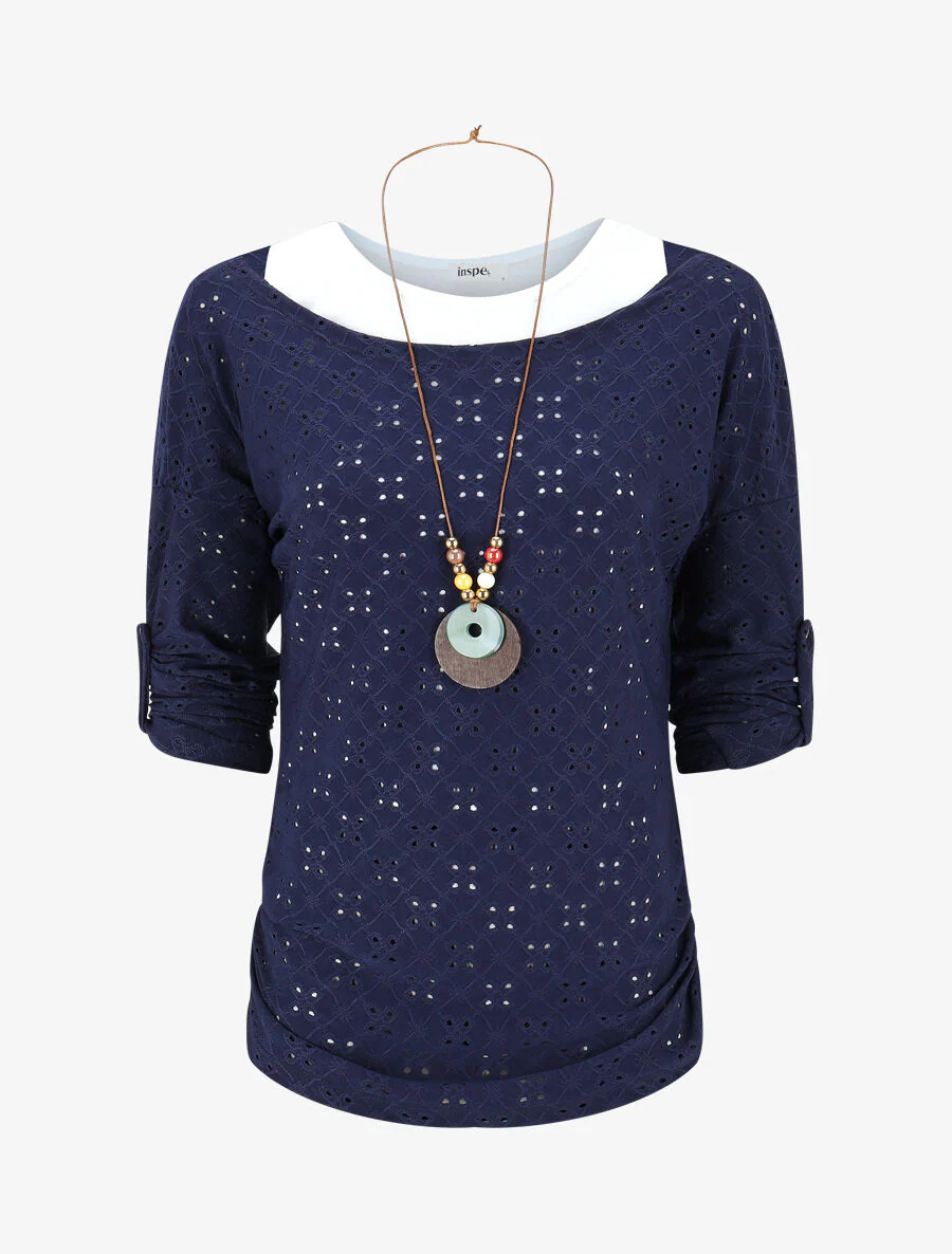 Tweekleurige top en tanktopset - blauw
