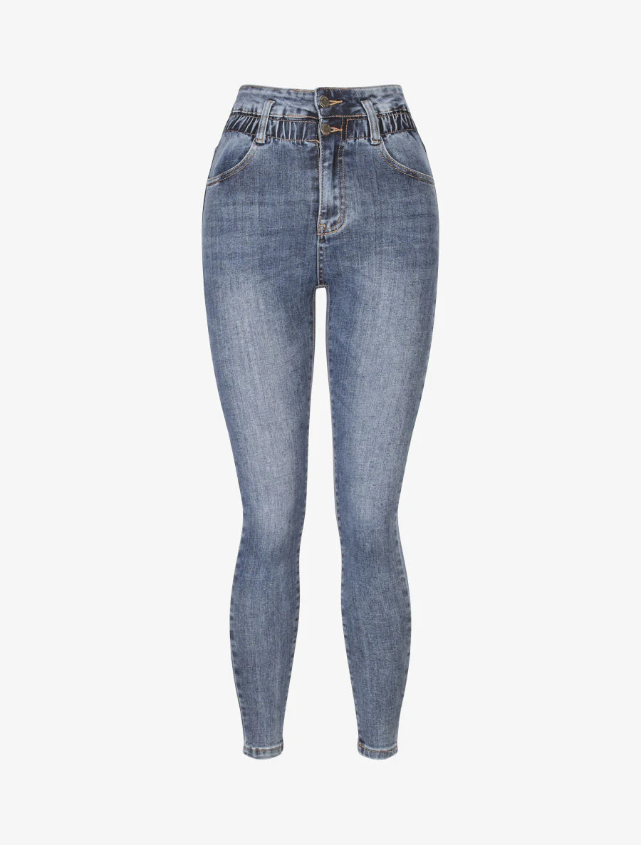 Jean ultra skinny met elastische taille - Blauw