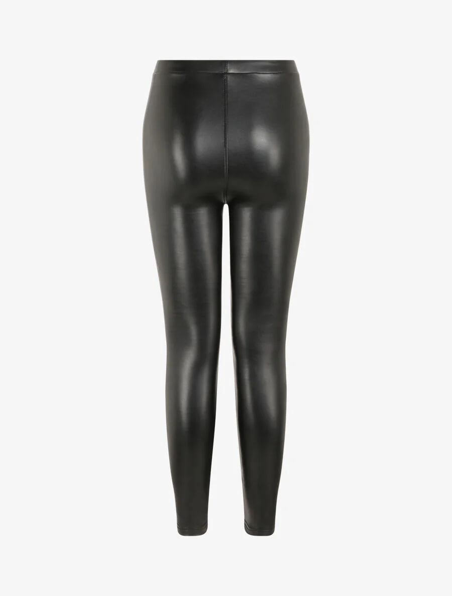 Ultradunne legging van imitatieleer - Zwart - Image 2