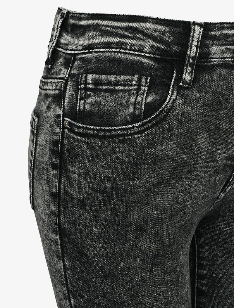 Verweerde skinny jeans met knoopsluiting - Donkergrijs - Image 3