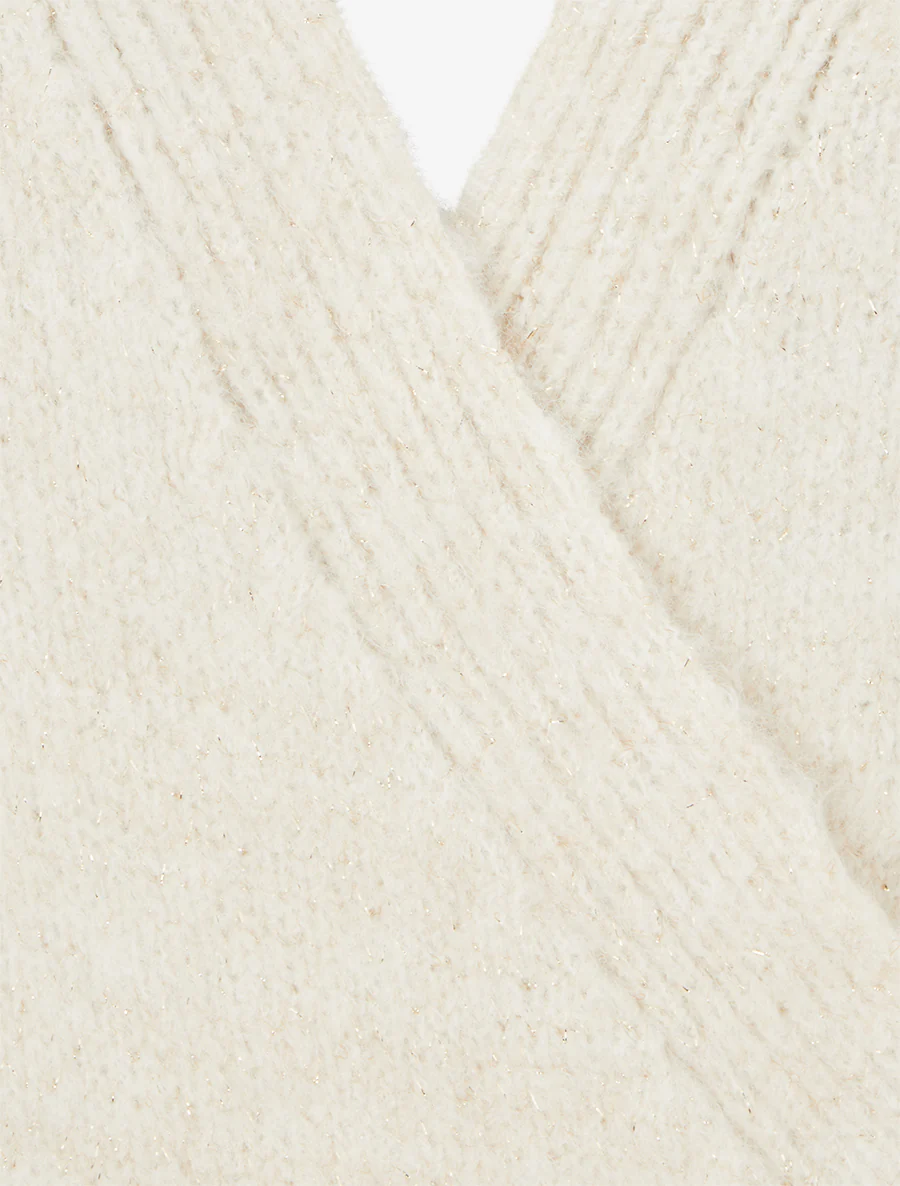 Vestje met glinsterend detail om te knopen - Beige - Image 3