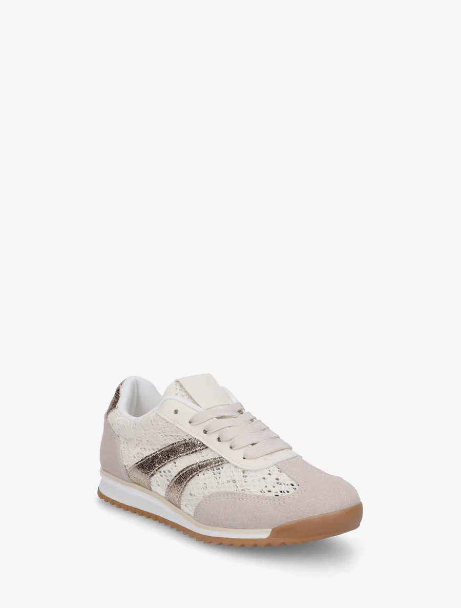 Veterschoenen met contrasterende strepen - Goud - Image 2
