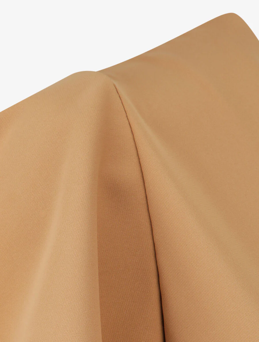 Vloeiende jurk met overslaghals - Camel - Image 3