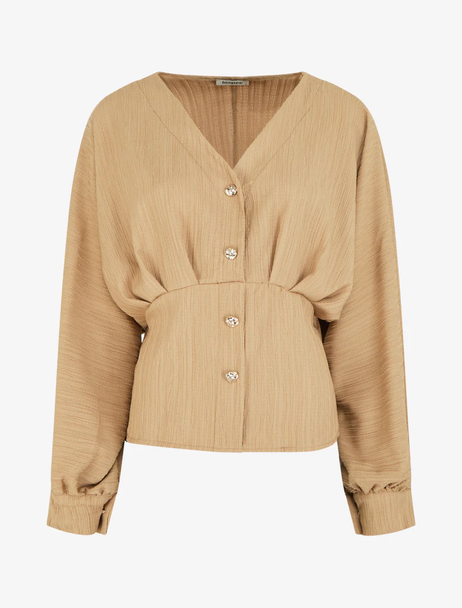 Vlotte blouse met decoratieve knopen - Mol