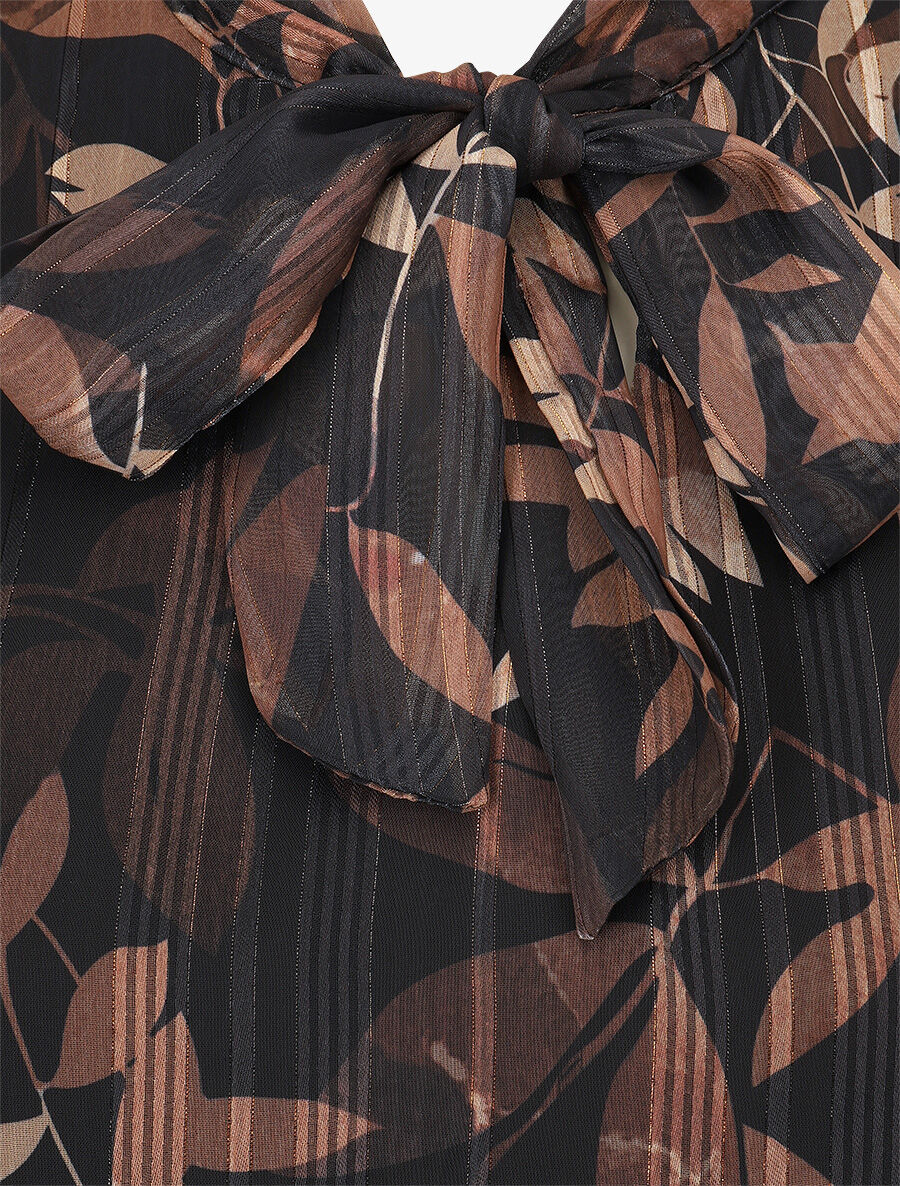 Voile blouse met bloemenprint - Zwart - Image 3
