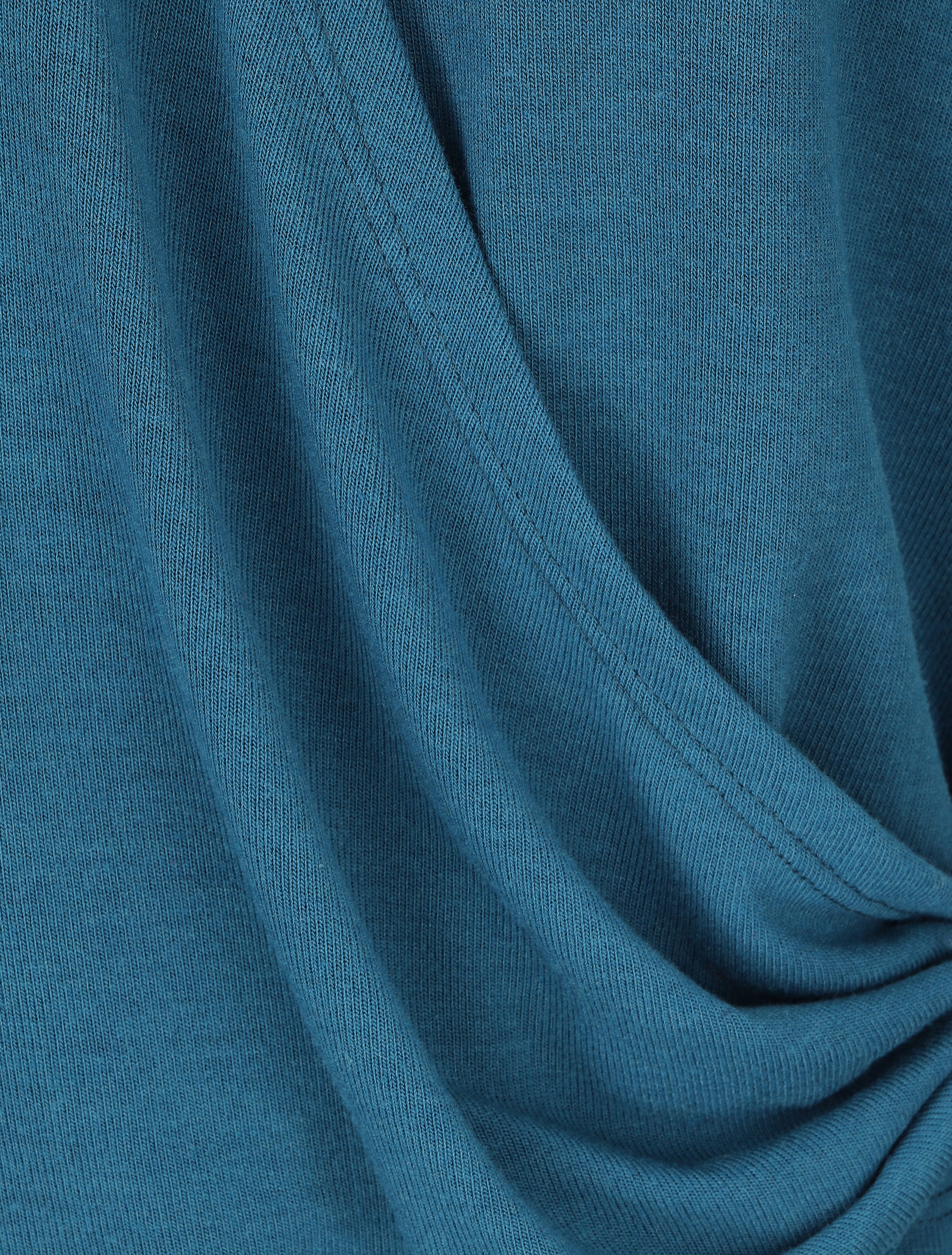 Vouwbaar kapmouwtrui - Blauwgroen - Image 3