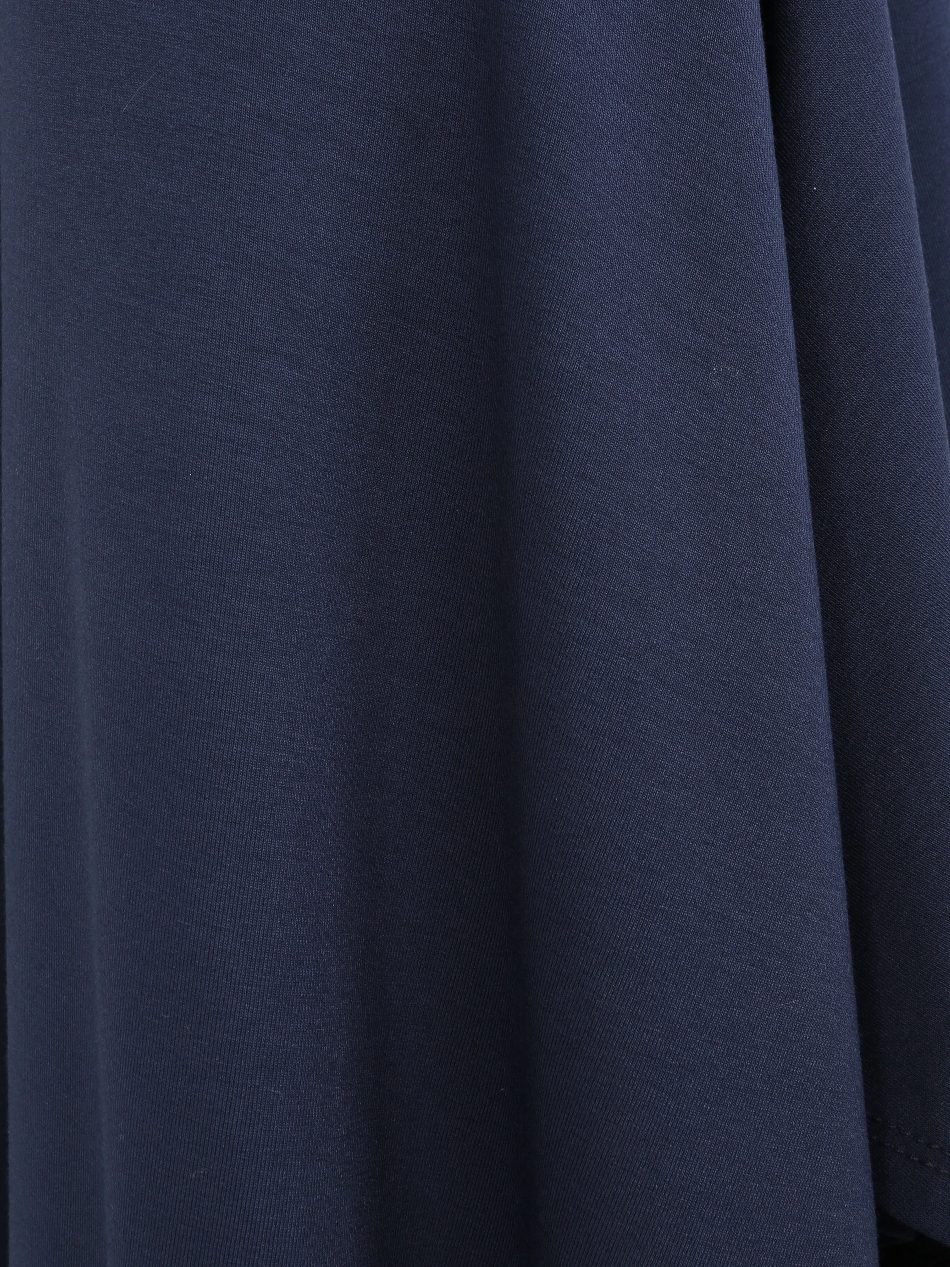 Wijd broek met asymmetrische randen - marineblauw - Image 4