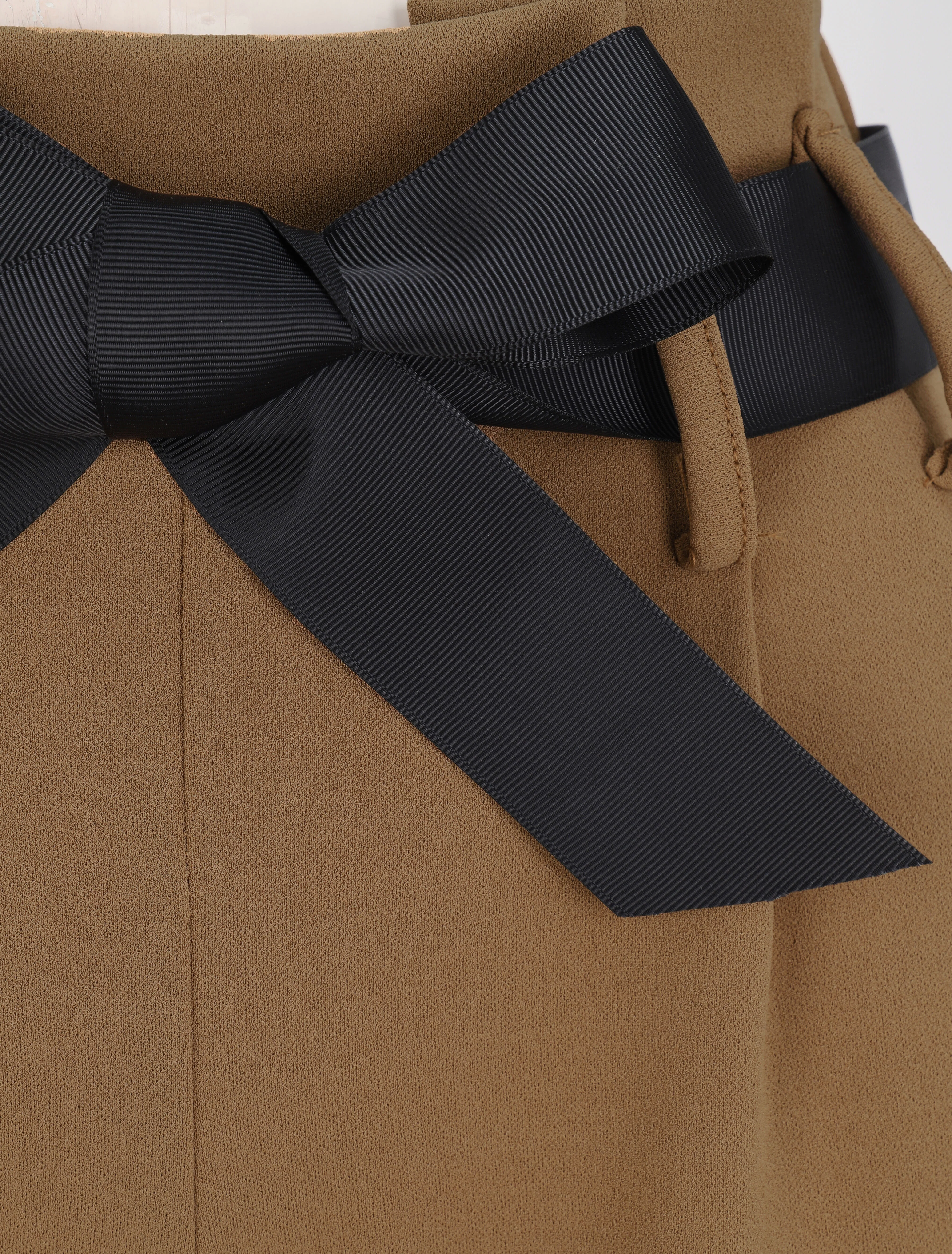 Wijde broek met hoge taille en plooien - Bruin - Image 3