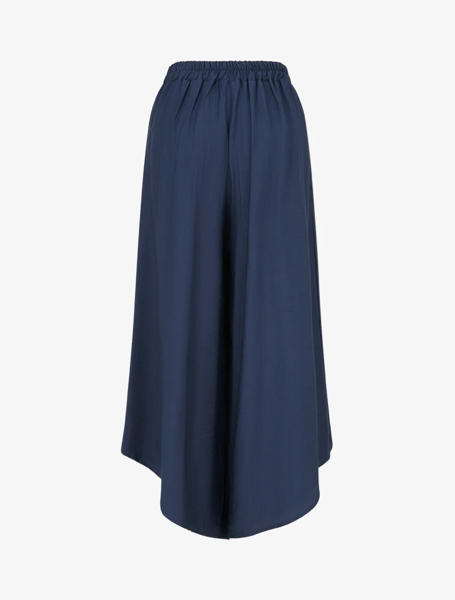 Wijde broek met asymmetrische randen - Marine - Image 2