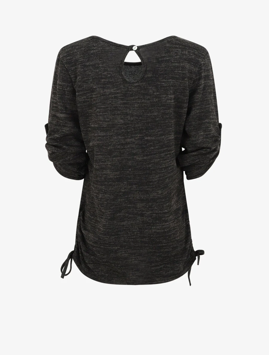 Wijde pullover met bedrukking Bless the da - Zwart - Image 2
