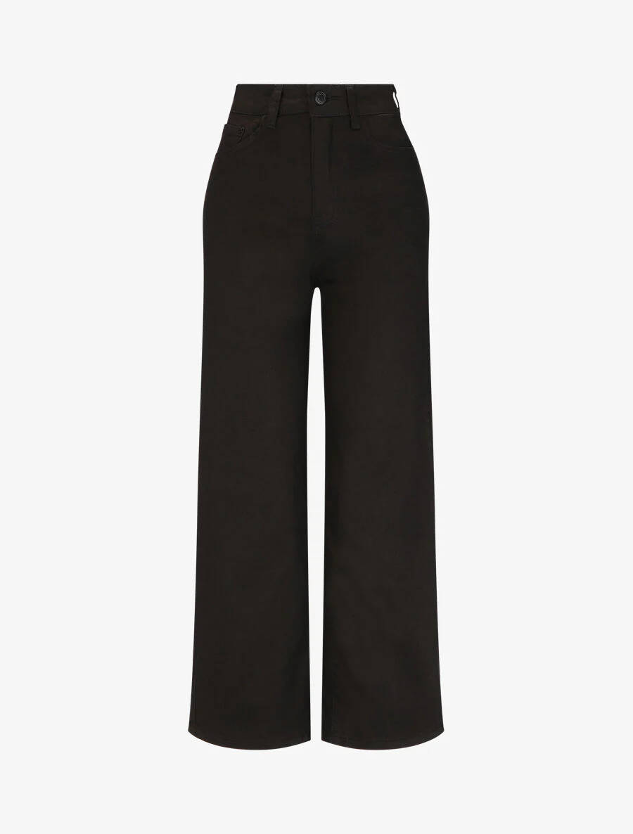 Wijde rechte jeans - zwart