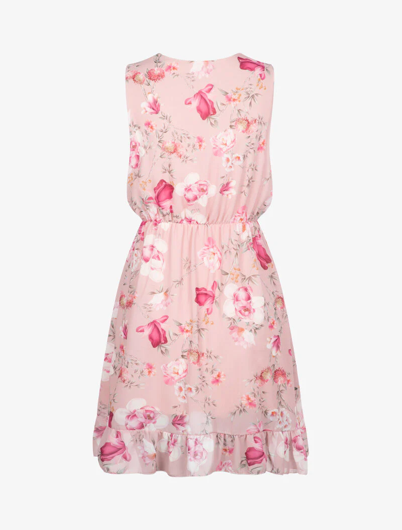 Wikkeljurk met bloemenprint - roze - Image 2