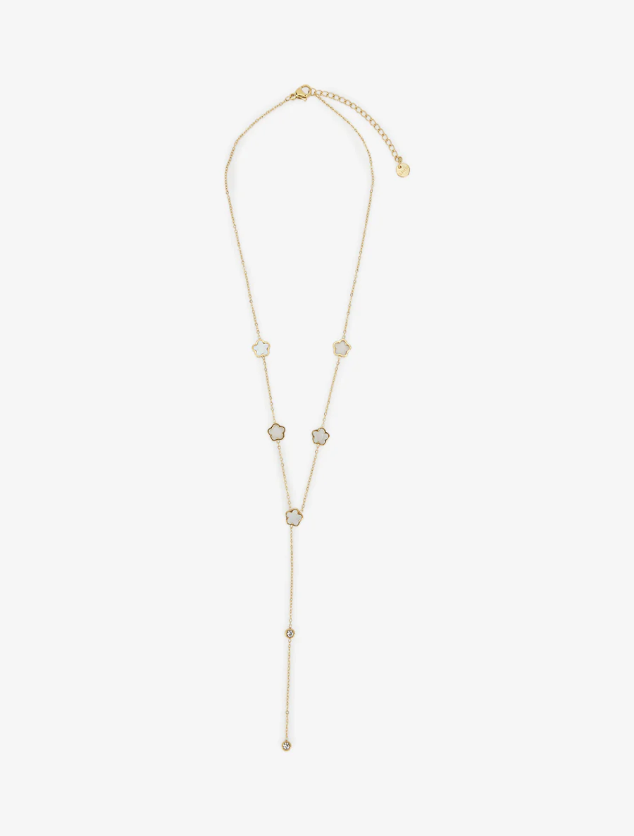 Y-ketting met bloemen en strass - Goud - Image 2