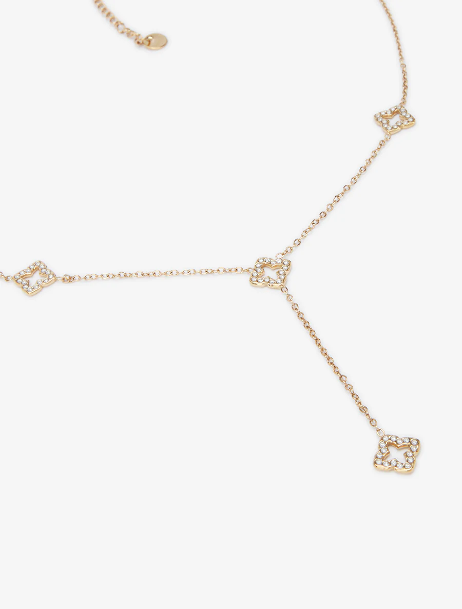 Y-ketting met klaverpatroon - Goud - Image 3