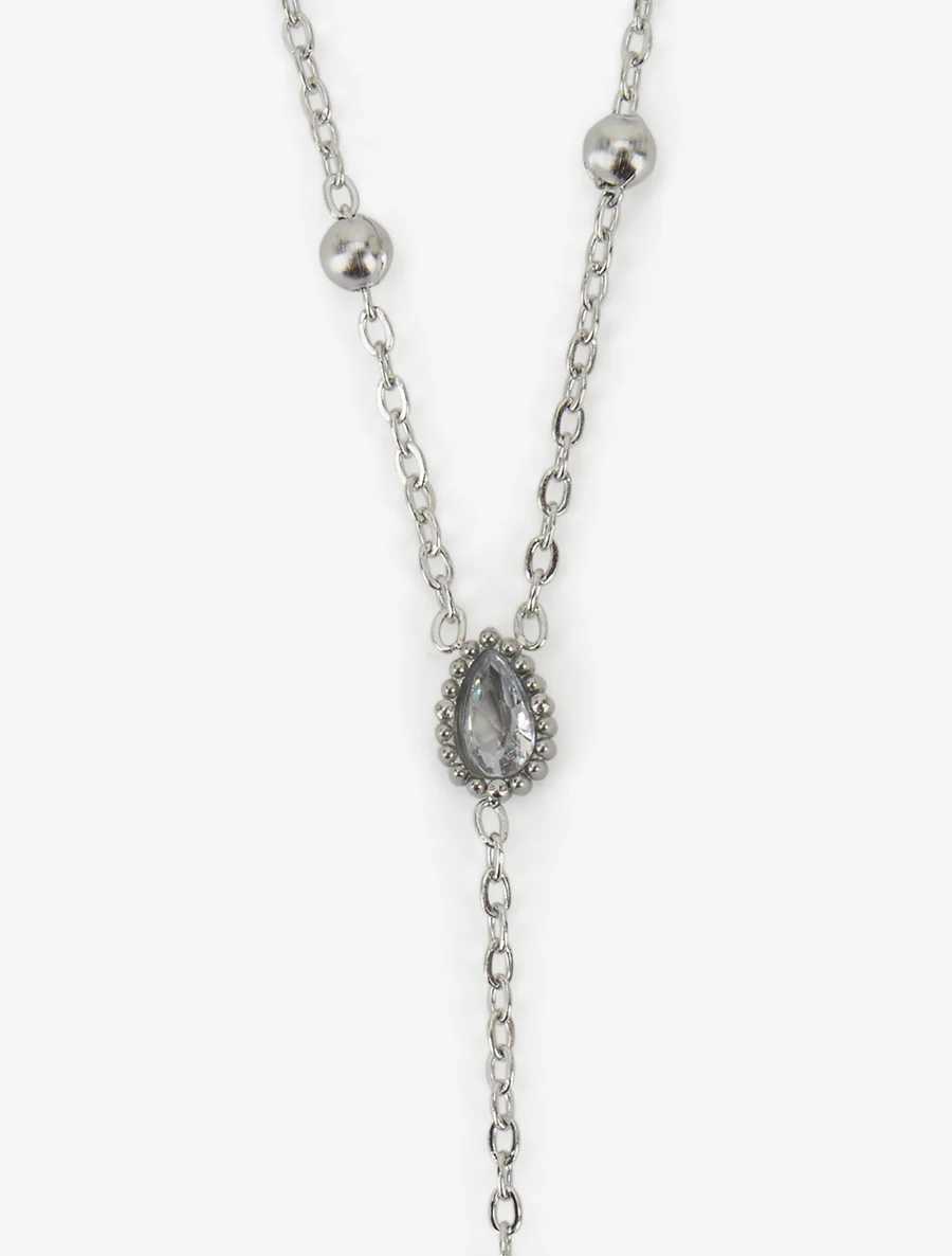 Y-ketting met kralen en zirkonia's - Geld - Image 3