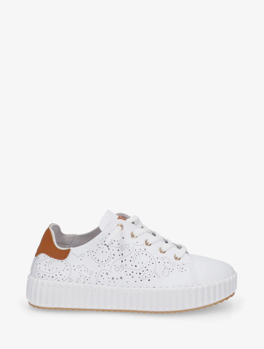 Zachte sneakers met opengewerkte patronen - Wit