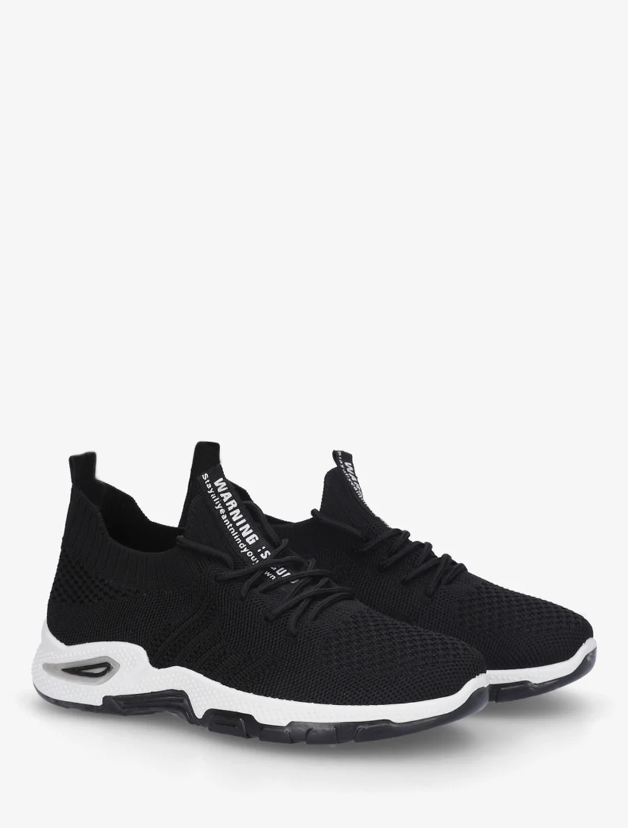 Zachte sneakers van mesh - Zwart - Image 4