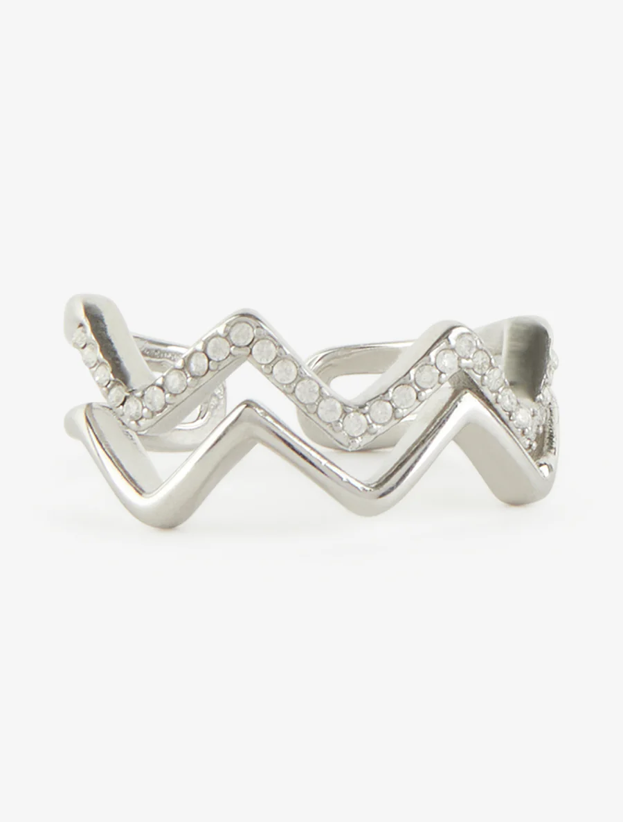 Zigzagring met strass. - Geld - Image 3