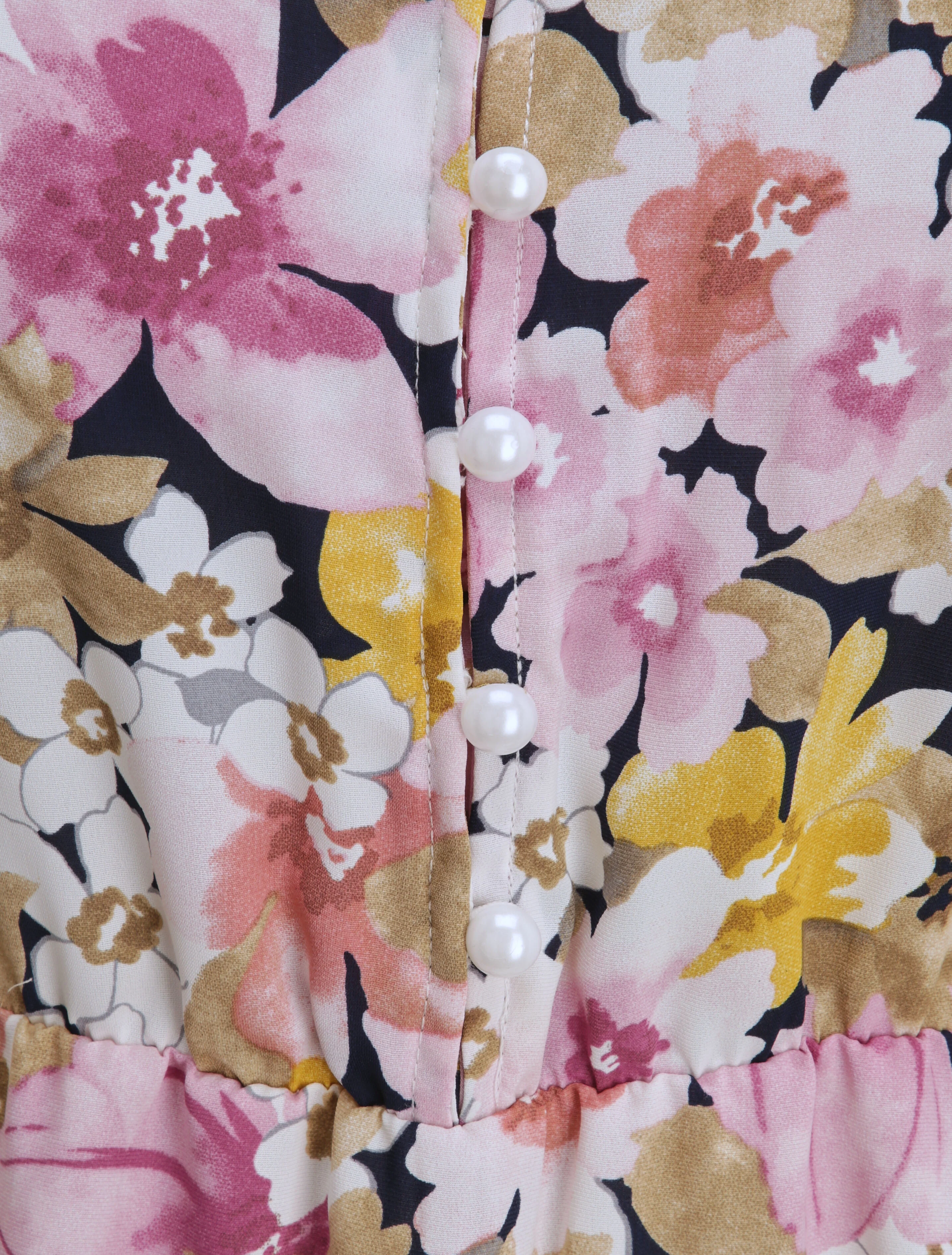 Zomerbloemenprint plooirok - Roze - Image 3