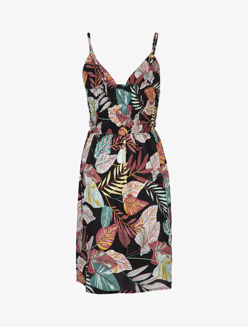 Zomerjurk met tropische print - zwart - Image 2
