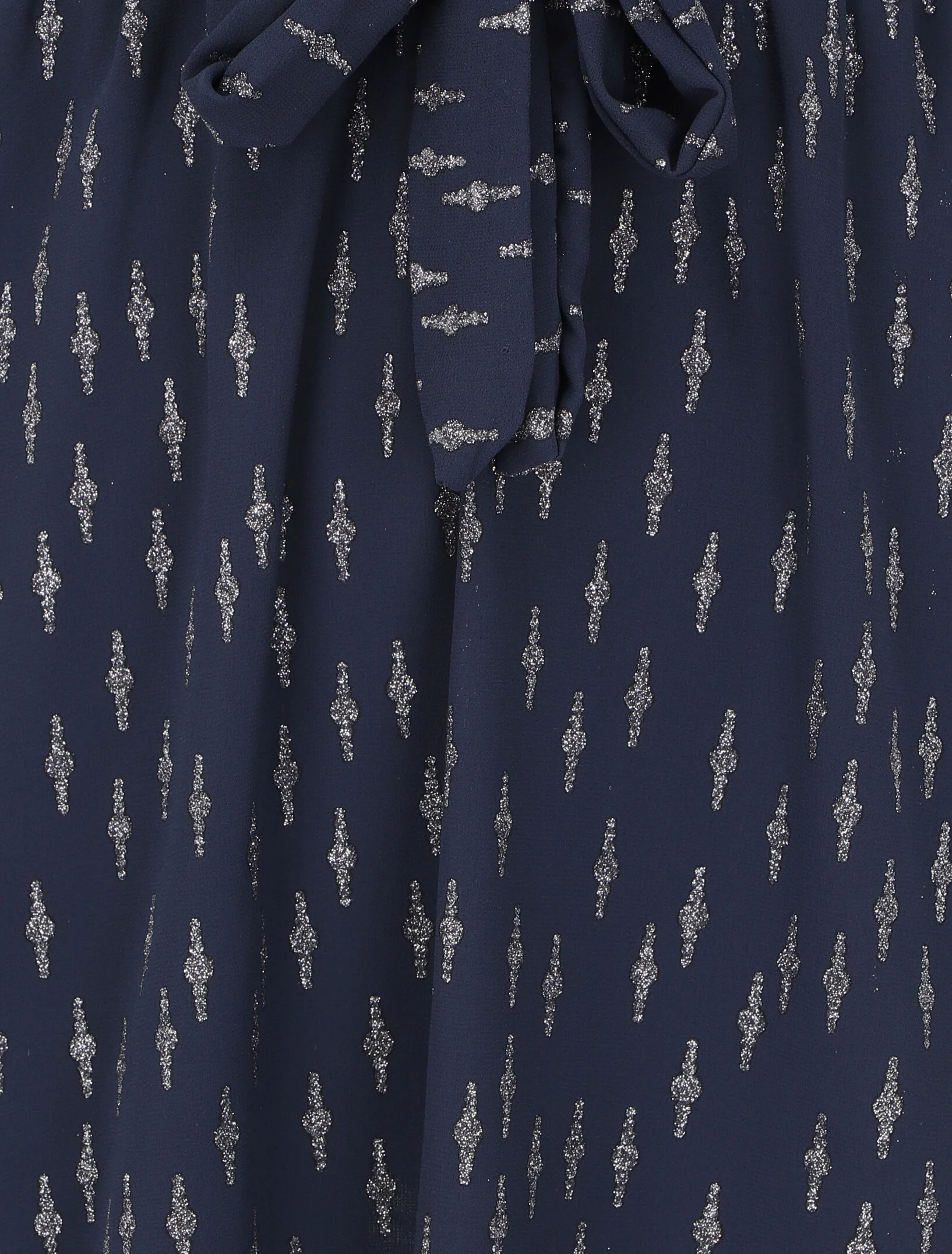 Zwierige jurk met ruches en iriserende patronen - Marineblauw - Image 3