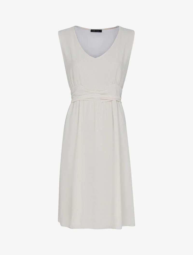 Zwierige jurk van chiffon - beige